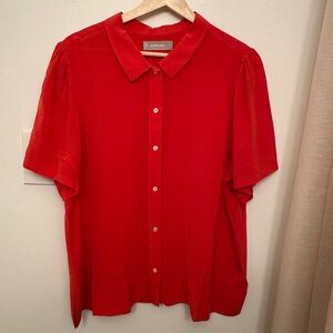 Everlane 100% Silk Poppy Red Blouse